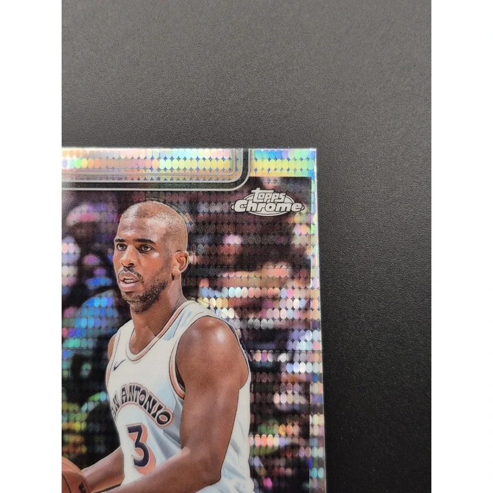 2025-26 Topps Chrome Chris Paul #219 Pulsar Refractor MISCUT RARE Spurs